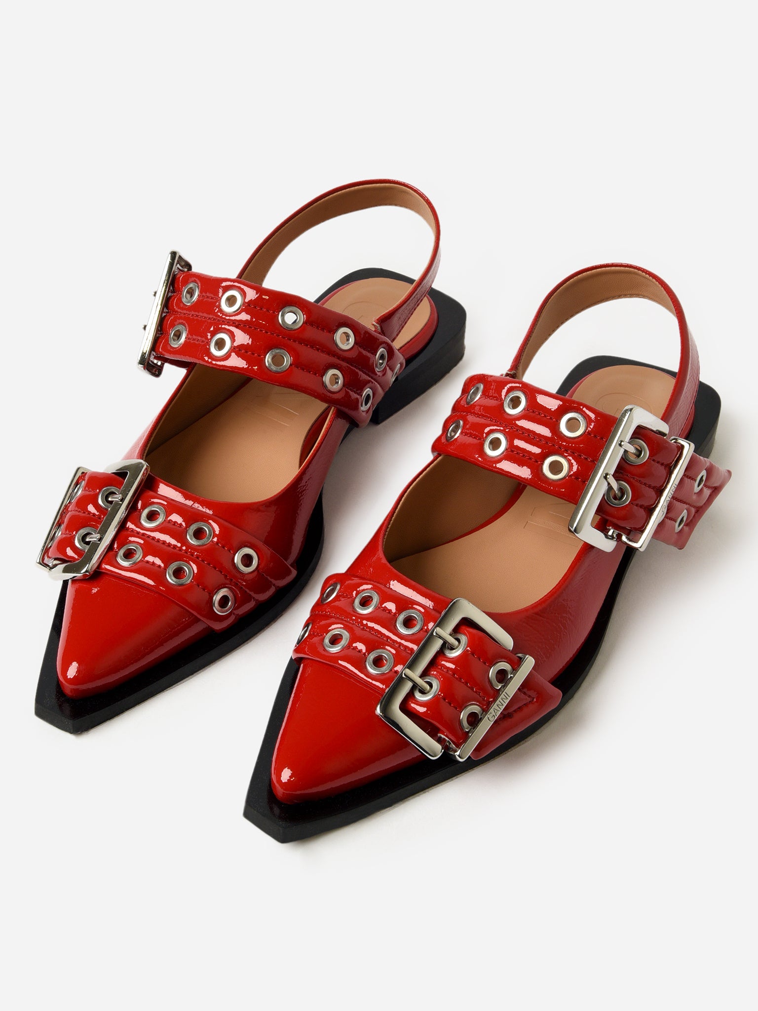 GANNI Women's Chunky Buckle Ballerina Flat - Saint Bernard