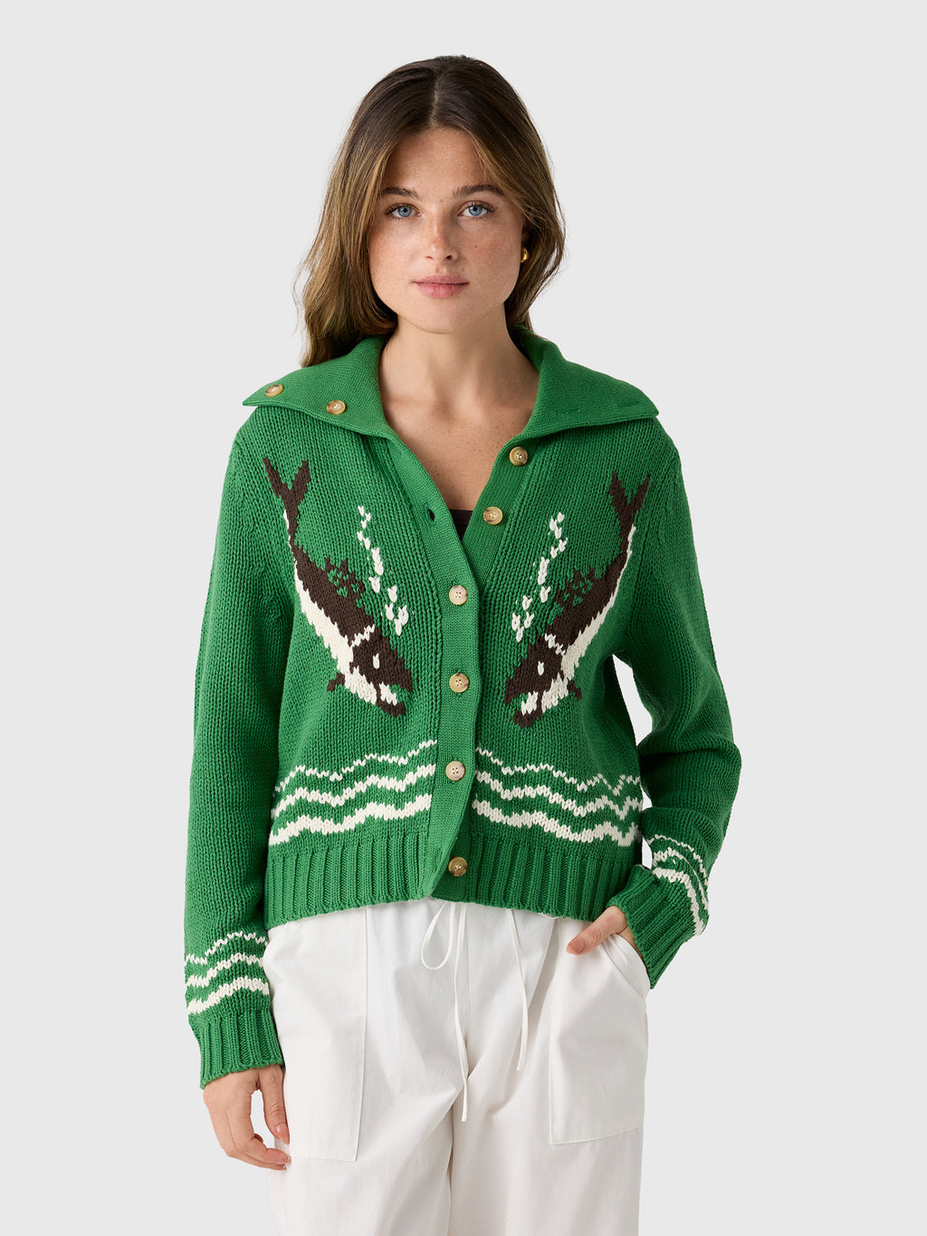 The Great Women's The Bass Cardigan - Saint Bernard