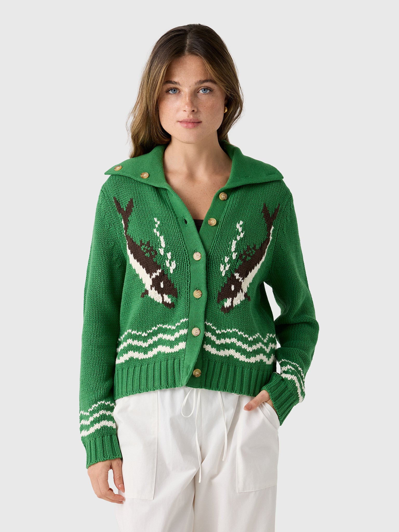 The Great Women's The Bass Cardigan - Saint Bernard