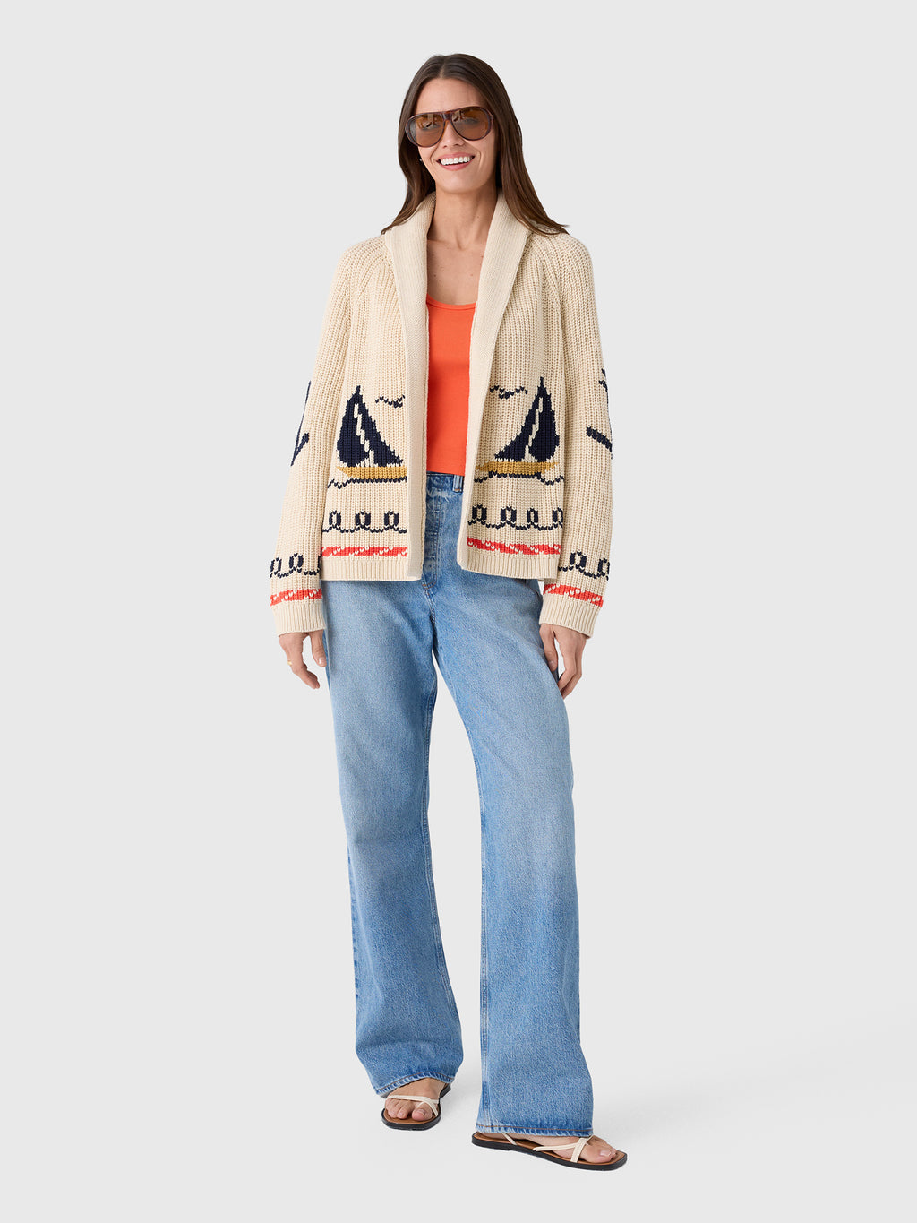 The Great Women's The Sailboat Lodge Cardigan - Saint Bernard