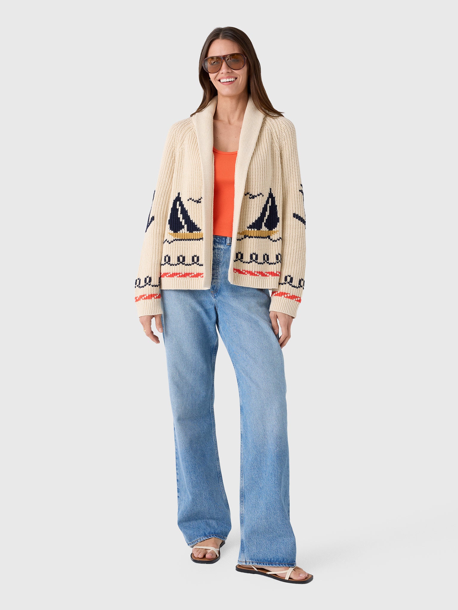 The Great Women's The Sailboat Lodge Cardigan - Saint Bernard