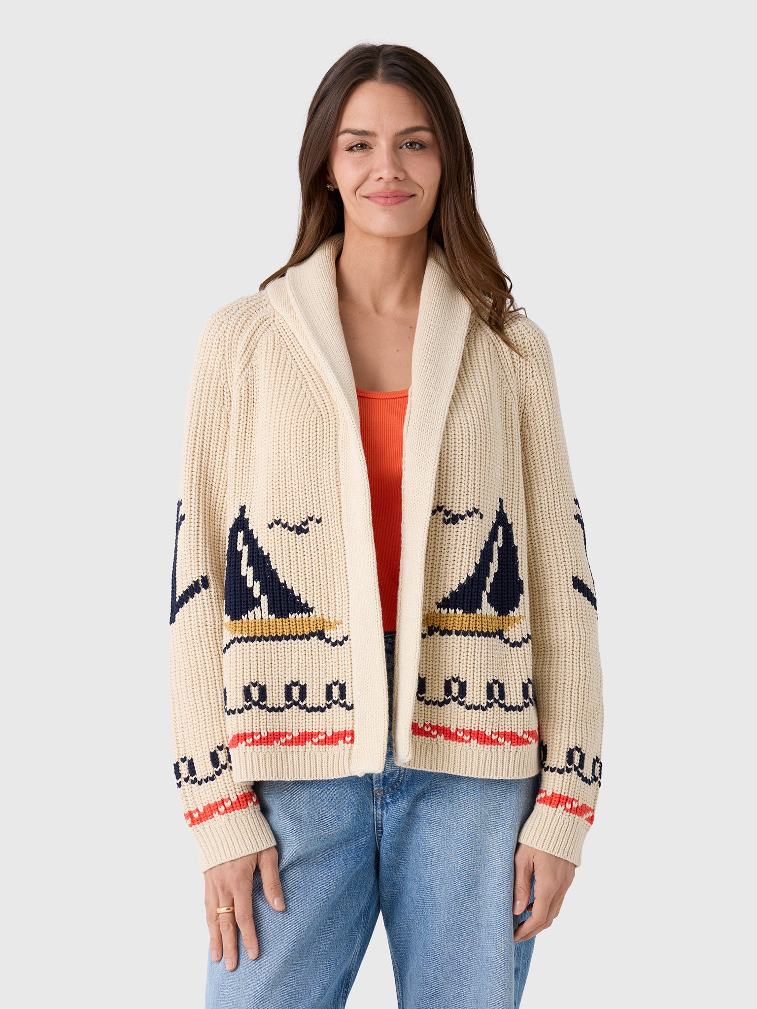 The Great Women's The Sailboat Lodge Cardigan - Saint Bernard