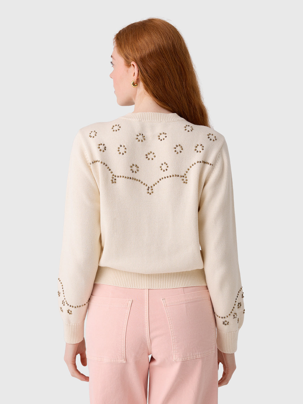 The Great Women's The Studded Cardigan - Saint Bernard
