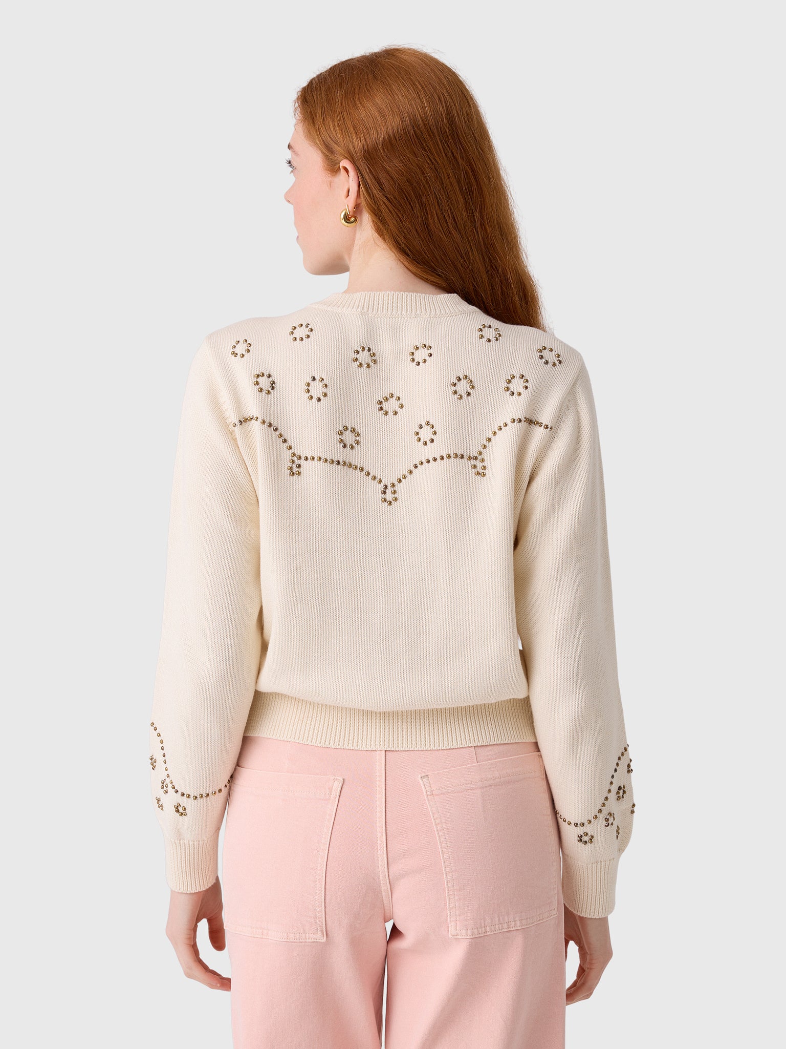 The Great Women's The Studded Cardigan - Saint Bernard