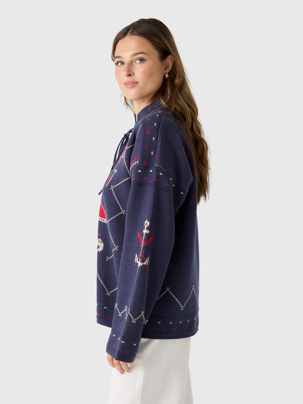 The Great Women's The Fisherman Laceup Pullover - Saint Bernard
