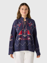 The Great Women's The Fisherman Laceup Pullover - Saint Bernard