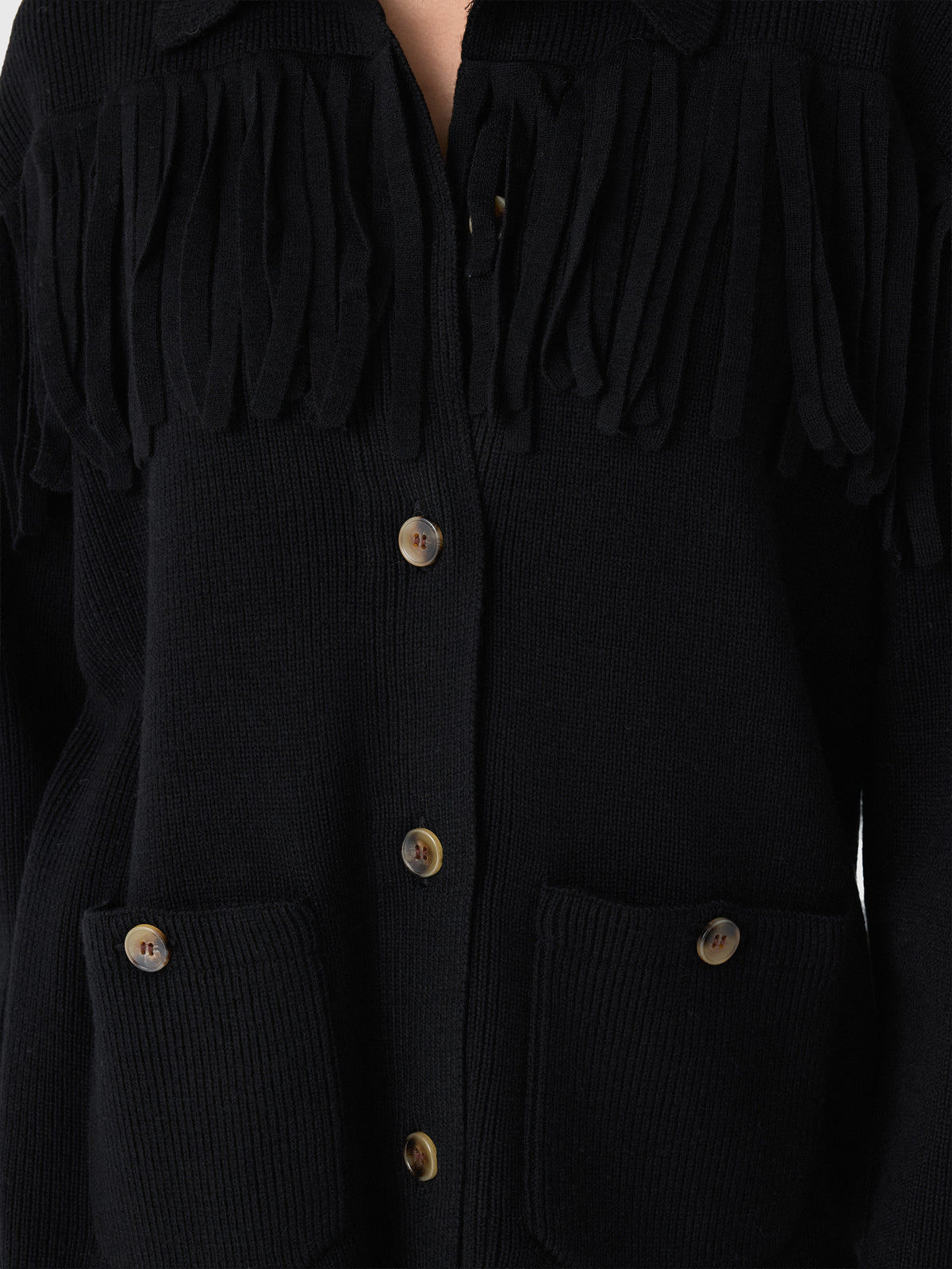 The Great Women's The Western Fringe Sweater Jacket - Saint Bernard