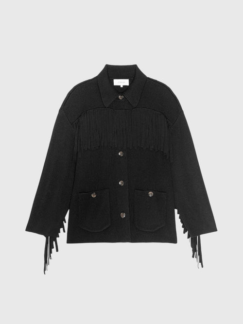 The Great Women's The Western Fringe Sweater Jacket - Saint Bernard