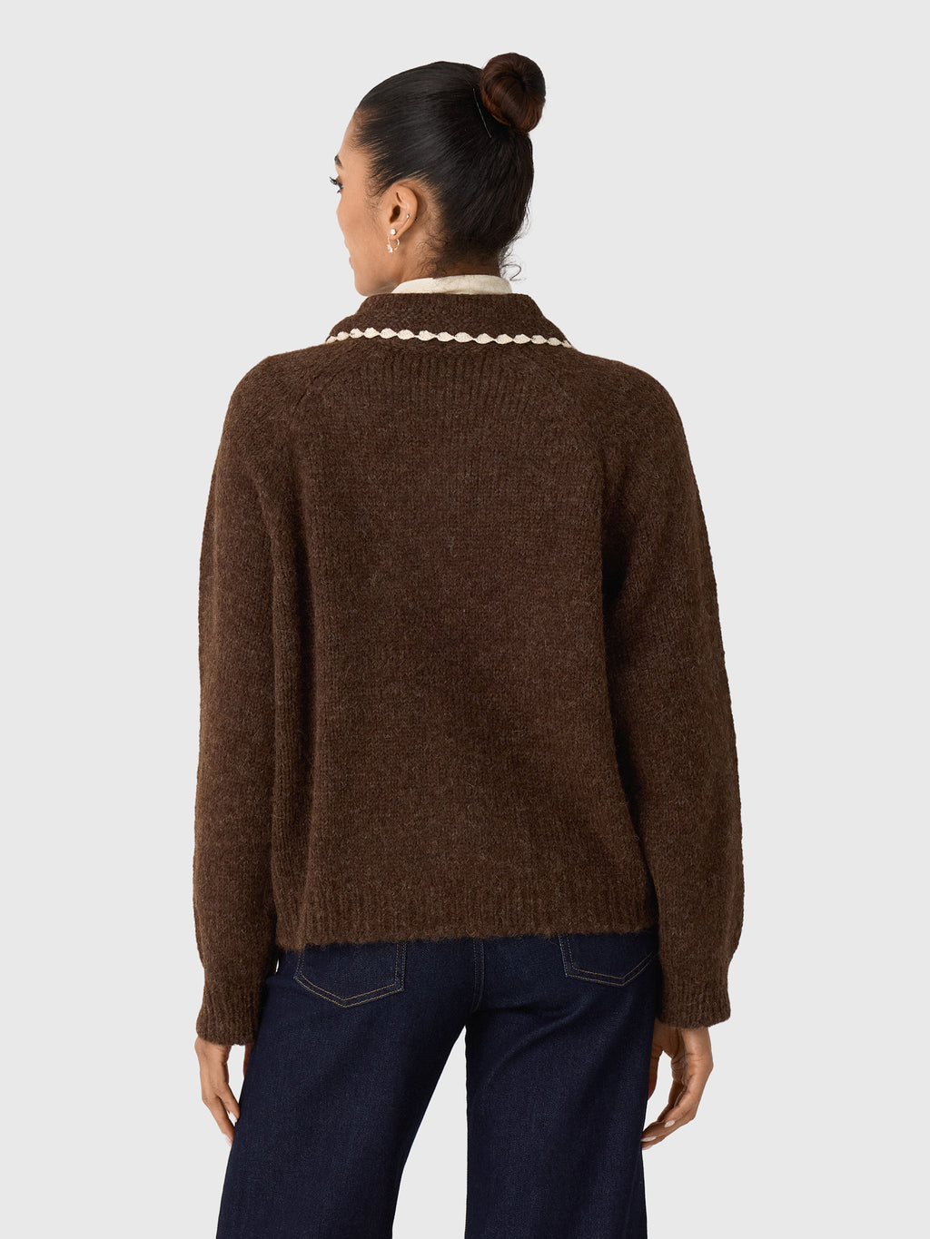The Great Women's The Crochet Collar Cardigan - Saint Bernard