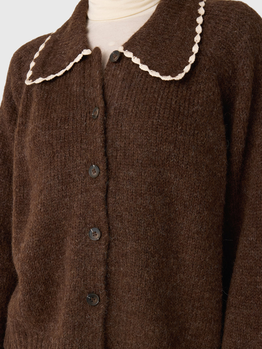 The Great Women's The Crochet Collar Cardigan - Saint Bernard