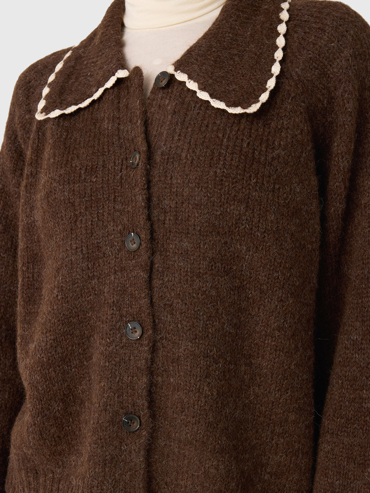The Great Women's The Crochet Collar Cardigan - Saint Bernard