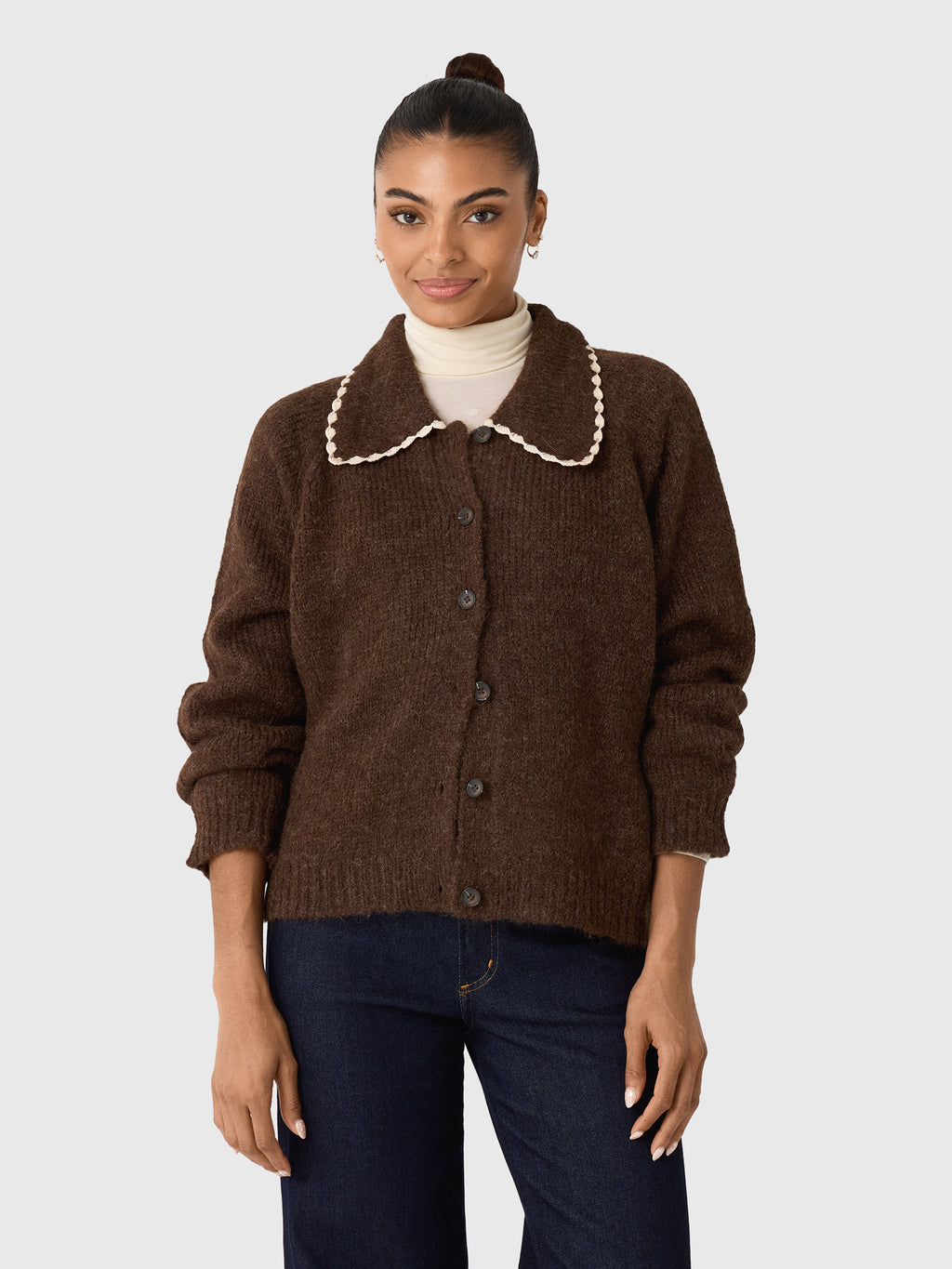 The Great Women's The Crochet Collar Cardigan - Saint Bernard