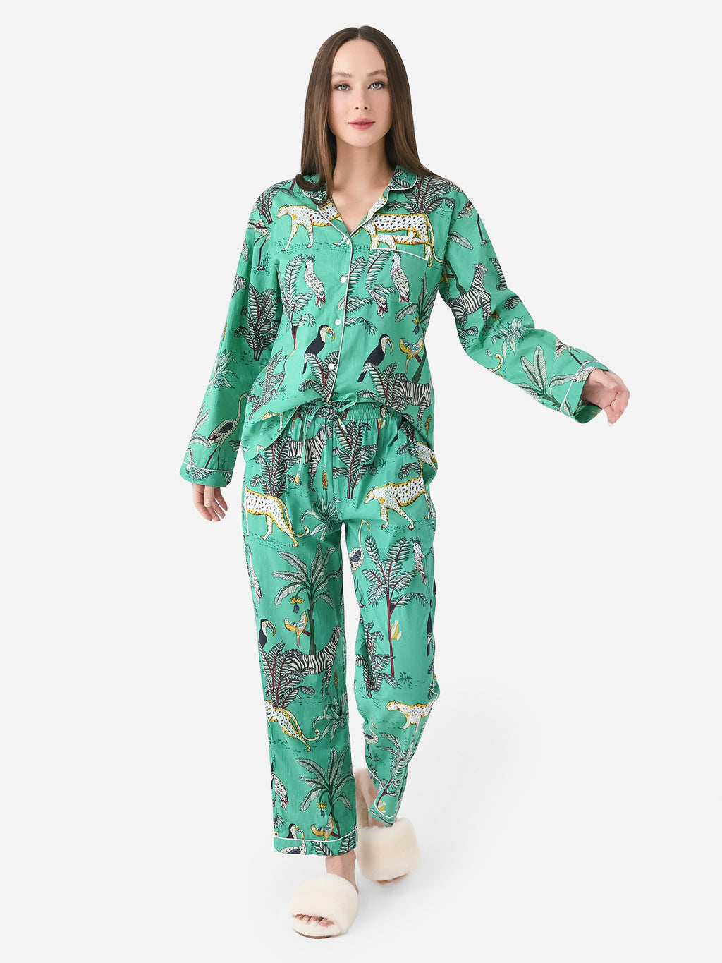 Sur La Vague Women's Safari Pajama Set - Saint Bernard