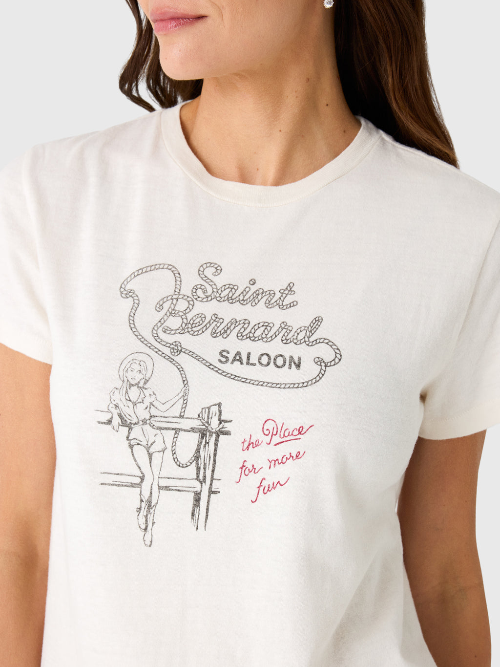 Re/Done Women's Exclusive Saint Bernard Saloon Tee - Saint Bernard