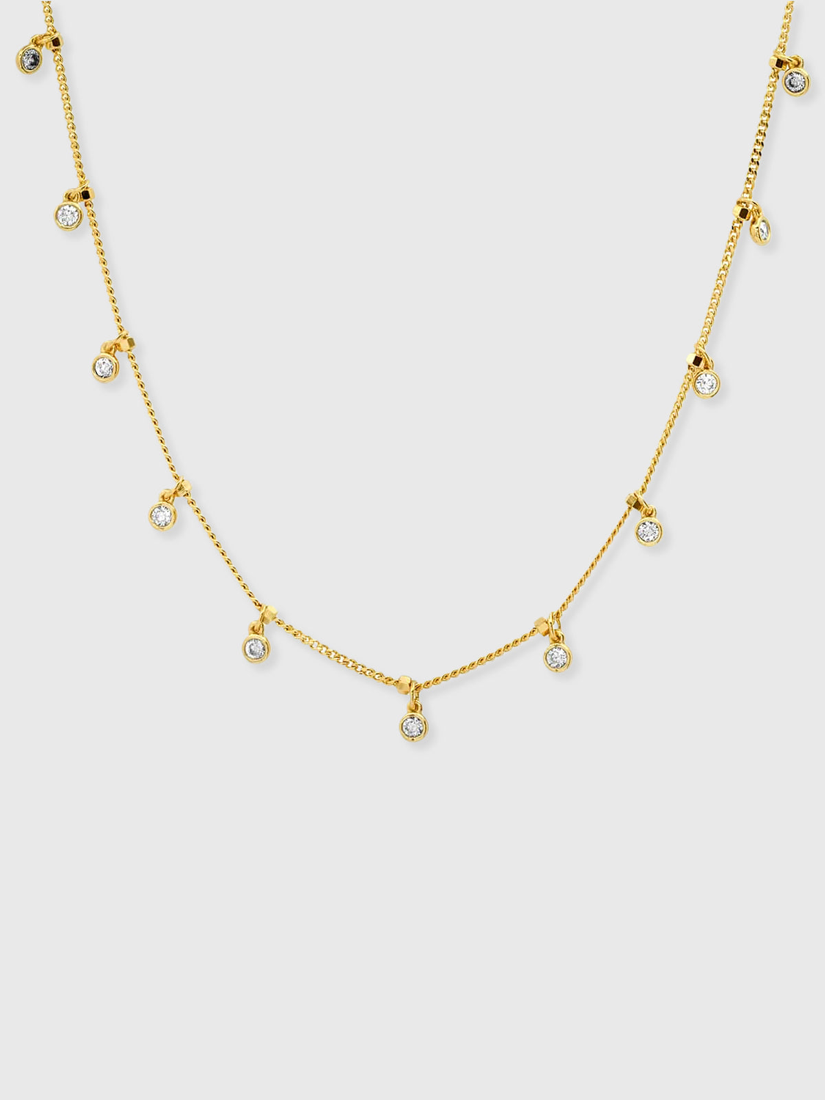 TAI Bezel Set Cubic Zirconia Station Necklace - Saint Bernard