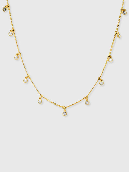 TAI Bezel Set Cubic Zirconia Station Necklace - Saint Bernard