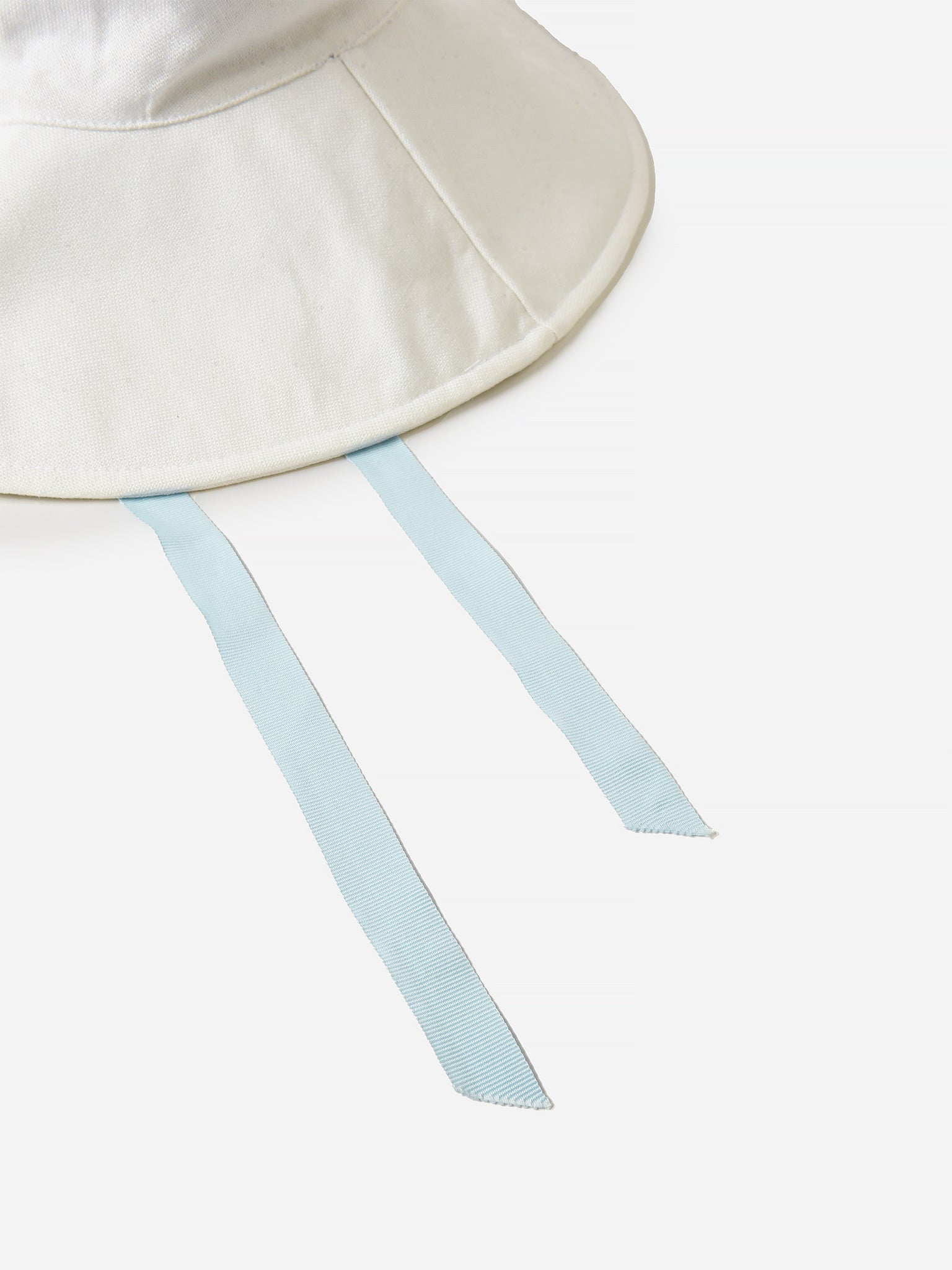 Hat Attack Women's Frankie Sunhat, White/Pale Blue, Cotton/Linen | St. Bernard