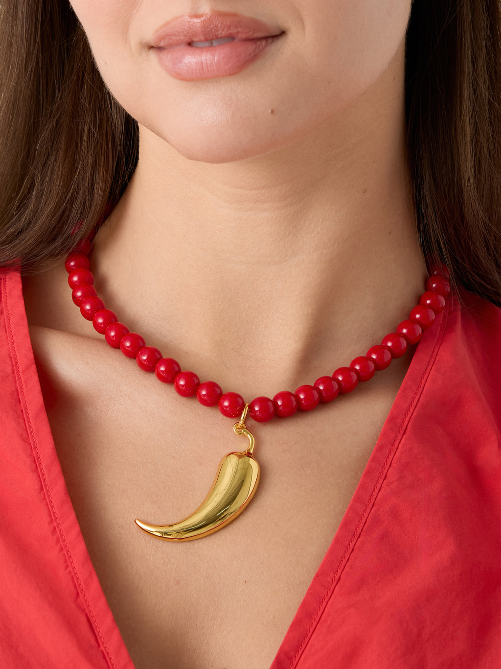 Timeless Pearly Beaded Chili Necklace - Saint Bernard