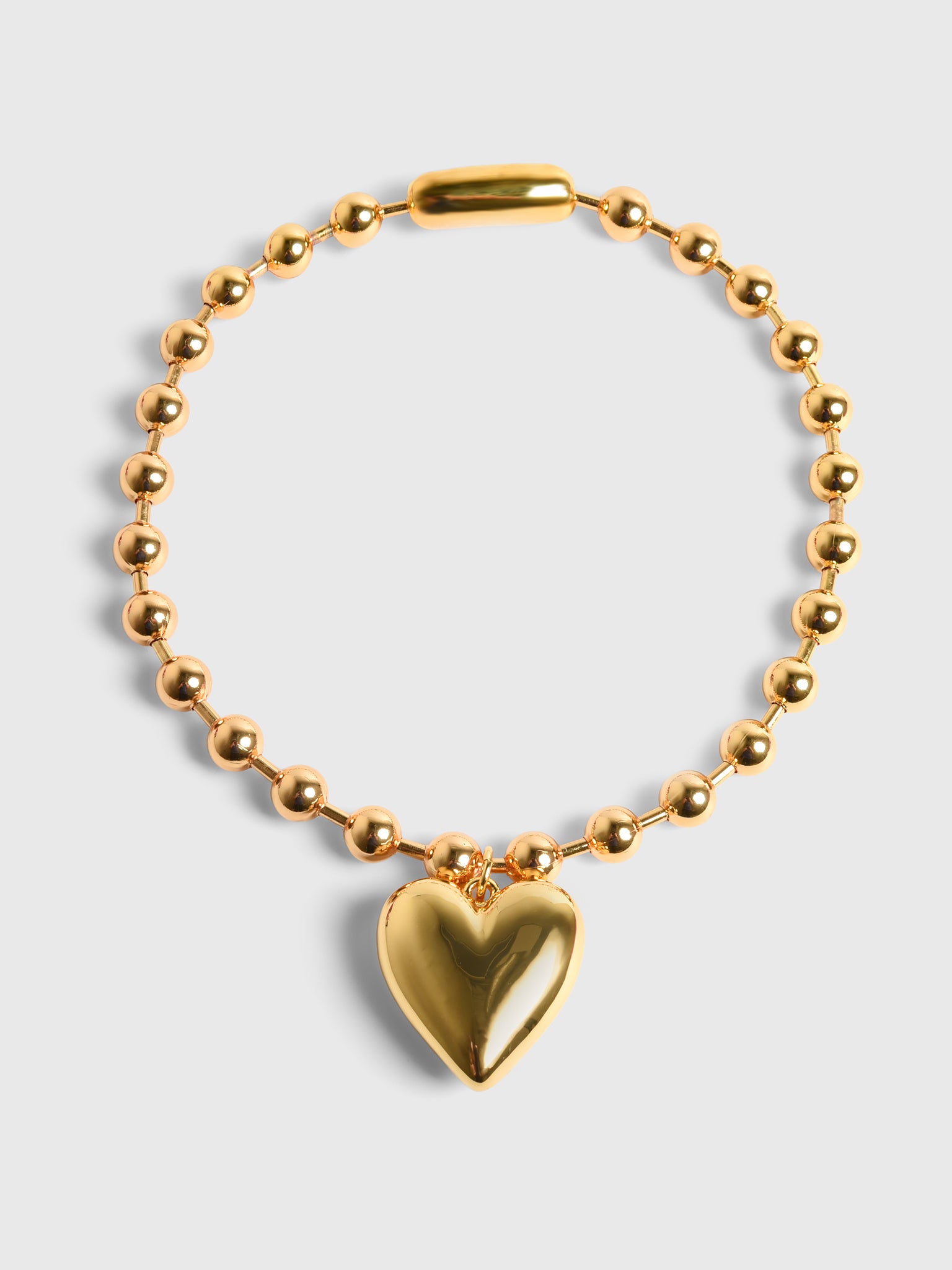 Timeless Pearly Bead Chain Heart Necklace - Saint Bernard