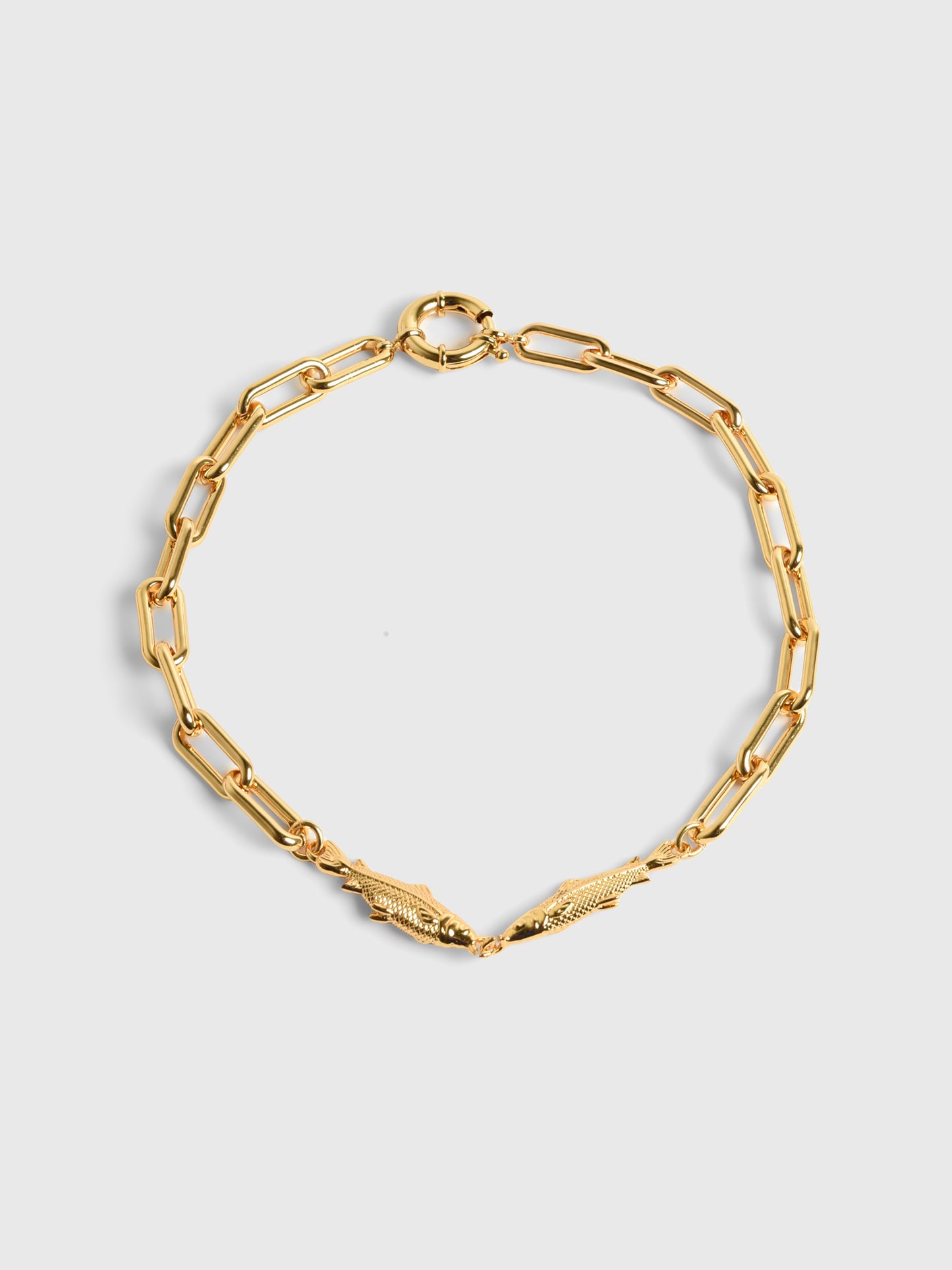 Timeless Pearly Double Fish Chain Necklace - Saint Bernard