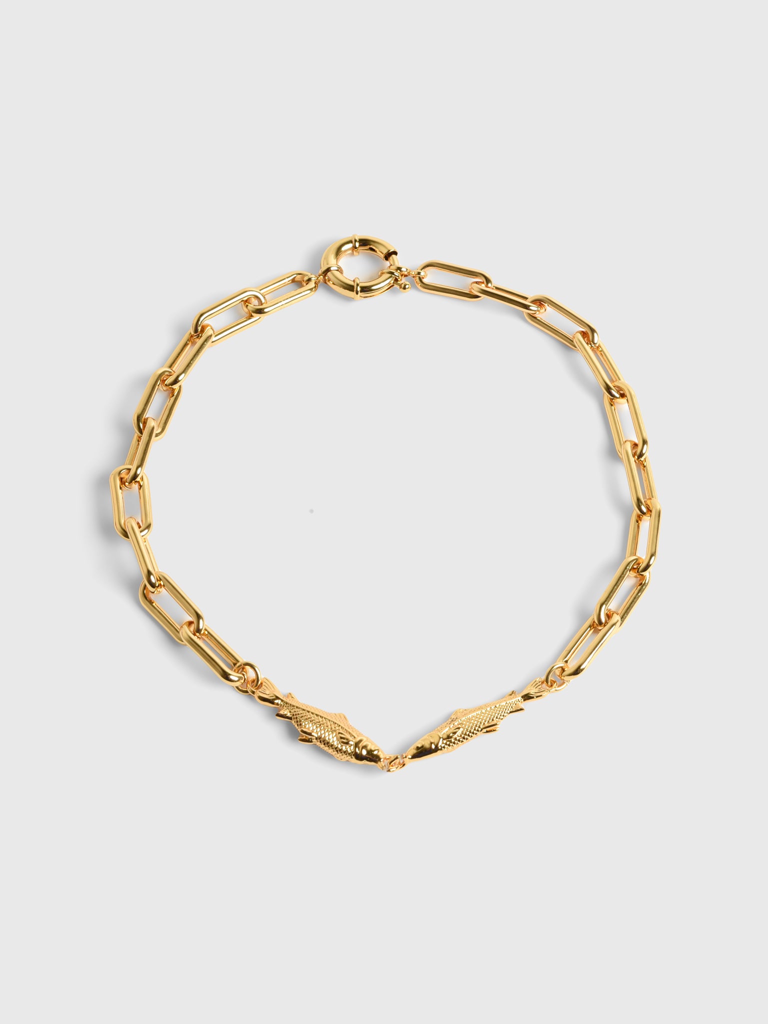 Timeless Pearly Double Fish Chain Necklace - Saint Bernard