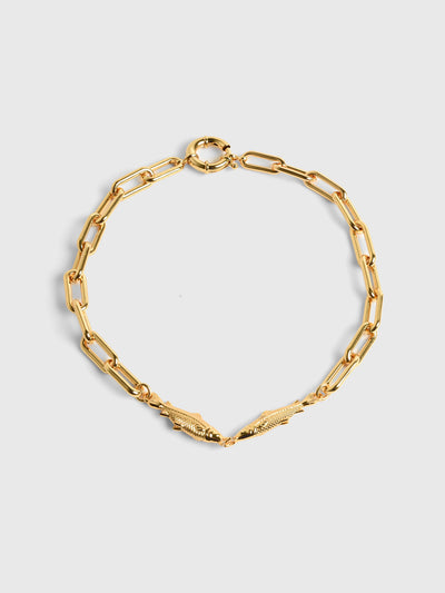 Timeless Pearly Double Fish Chain Necklace - Saint Bernard