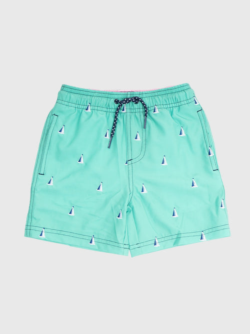 Shade Critters Boys' H2O Sails Embroidered Swim Trunk