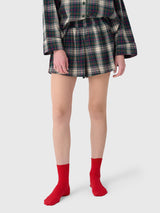 The Great Women's The Flannel Smocked Sleep Short - Saint Bernard