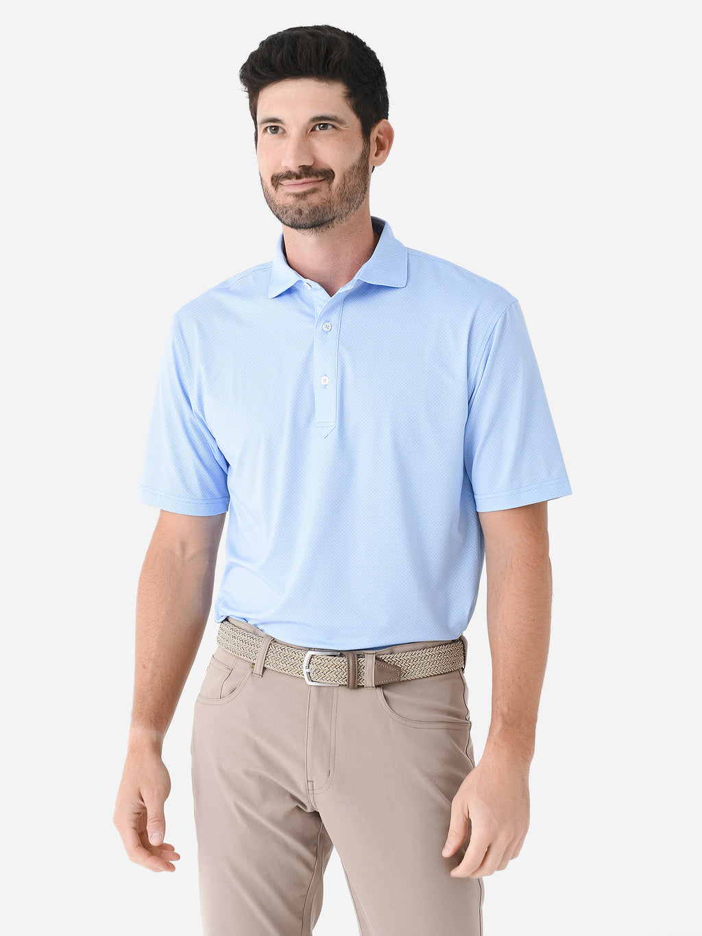 Saint Bernard Men's Clarence Mini Diamond Jacquard Performance Polo - Saint Bernard