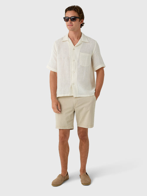 Salvatore Piccolo Men's Short Sleeve Linen-Cotton Shirt