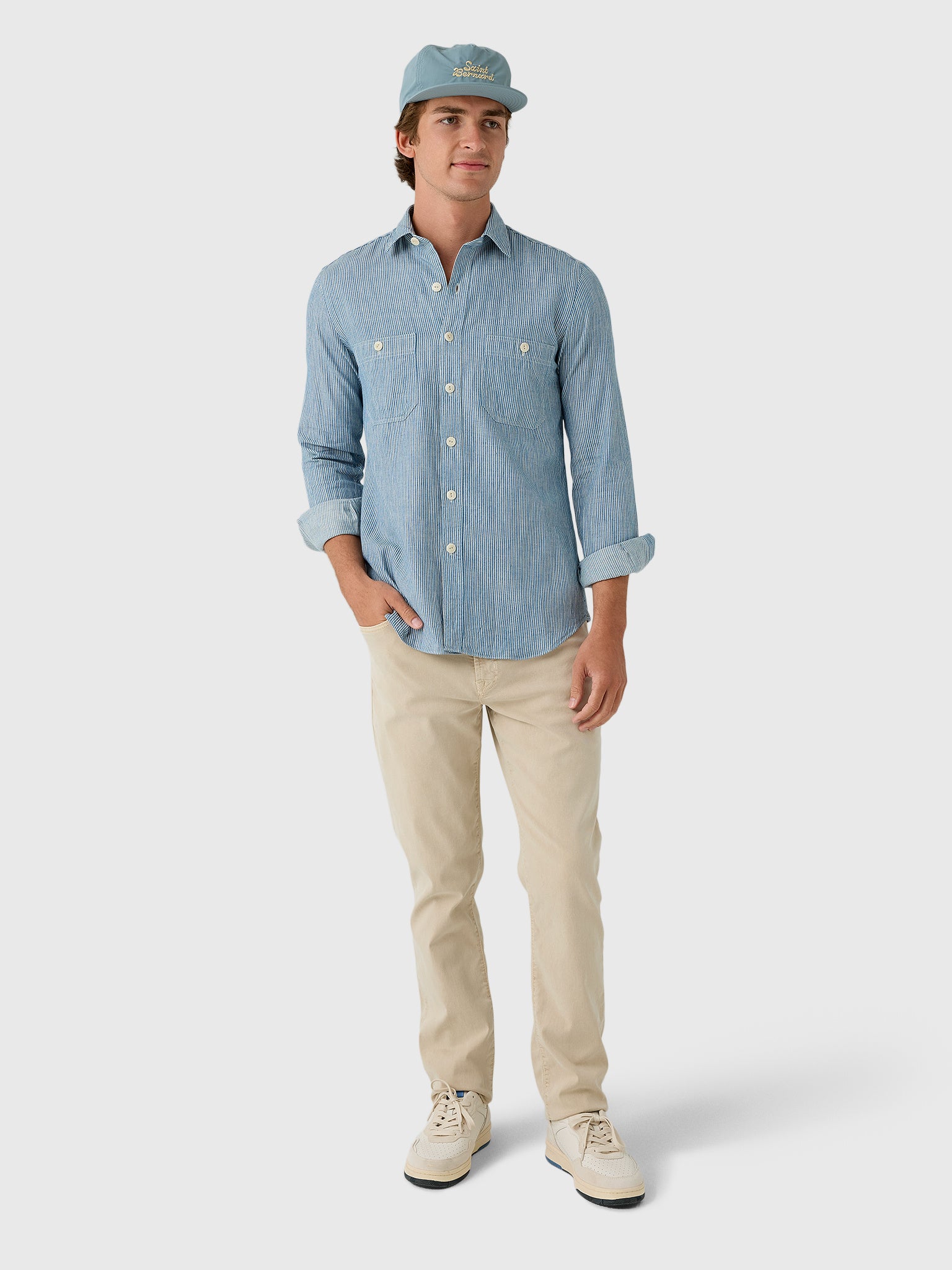 Salvatore Piccolo Men's Long Sleeve Cotton Shirt - Saint Bernard