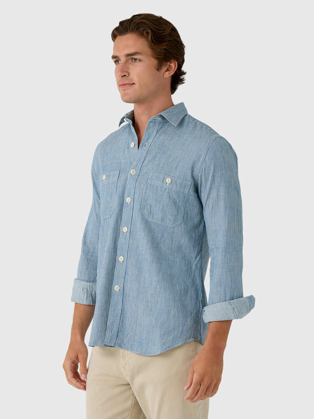 Salvatore Piccolo Men's Long Sleeve Cotton Shirt - Saint Bernard
