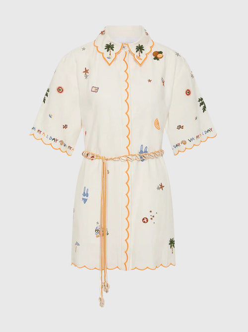 Antipodean Women's Vacay All Day Scallop Edge Shirtdress