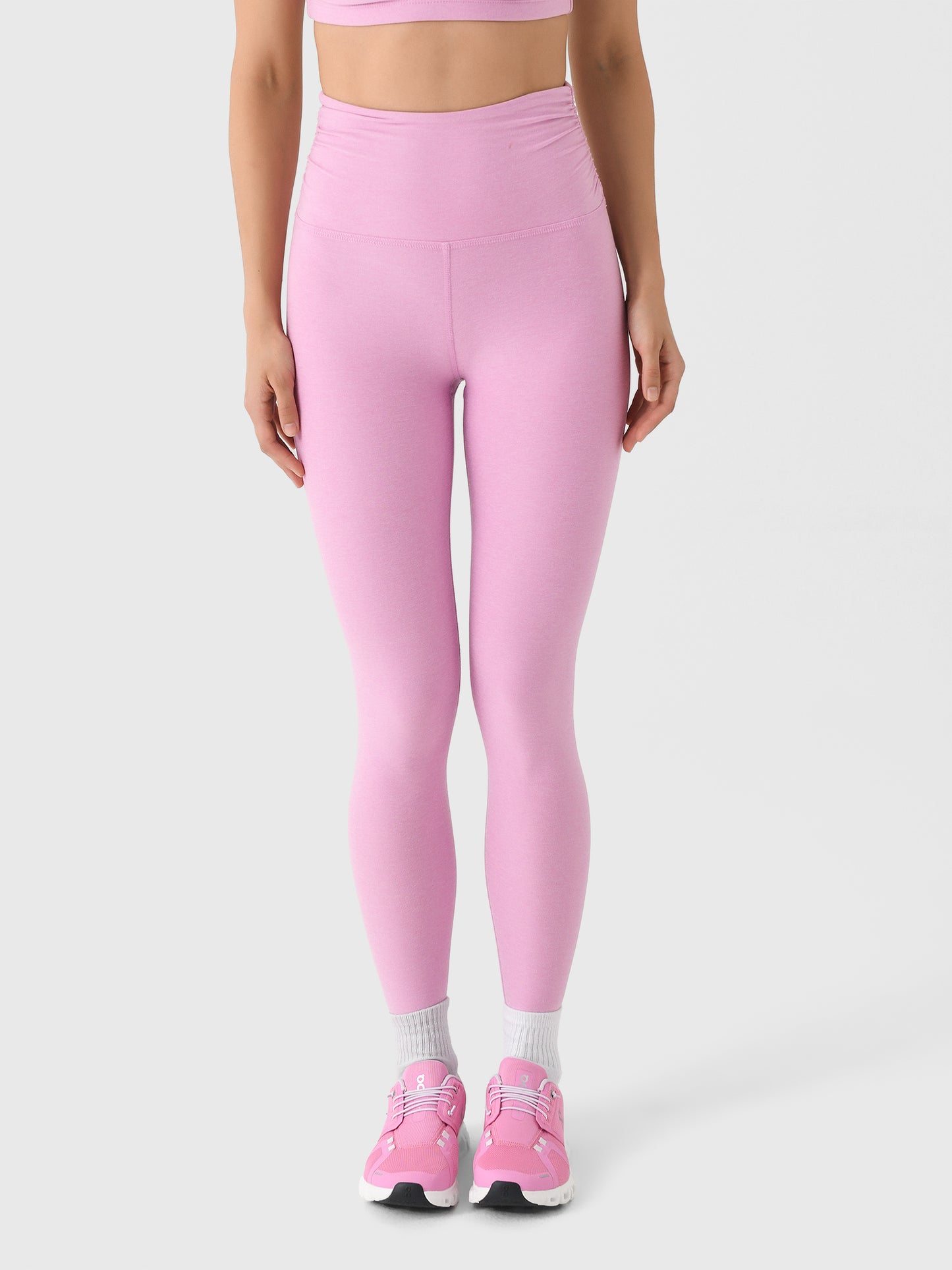 Beyond Yoga Women's Spacedye Raise The Barre Shirred Legging - Saint Bernard