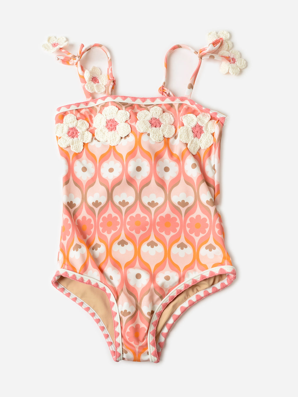 Shade Critters Girls' Crochet Pom Pom Swimsuit - Saint Bernard