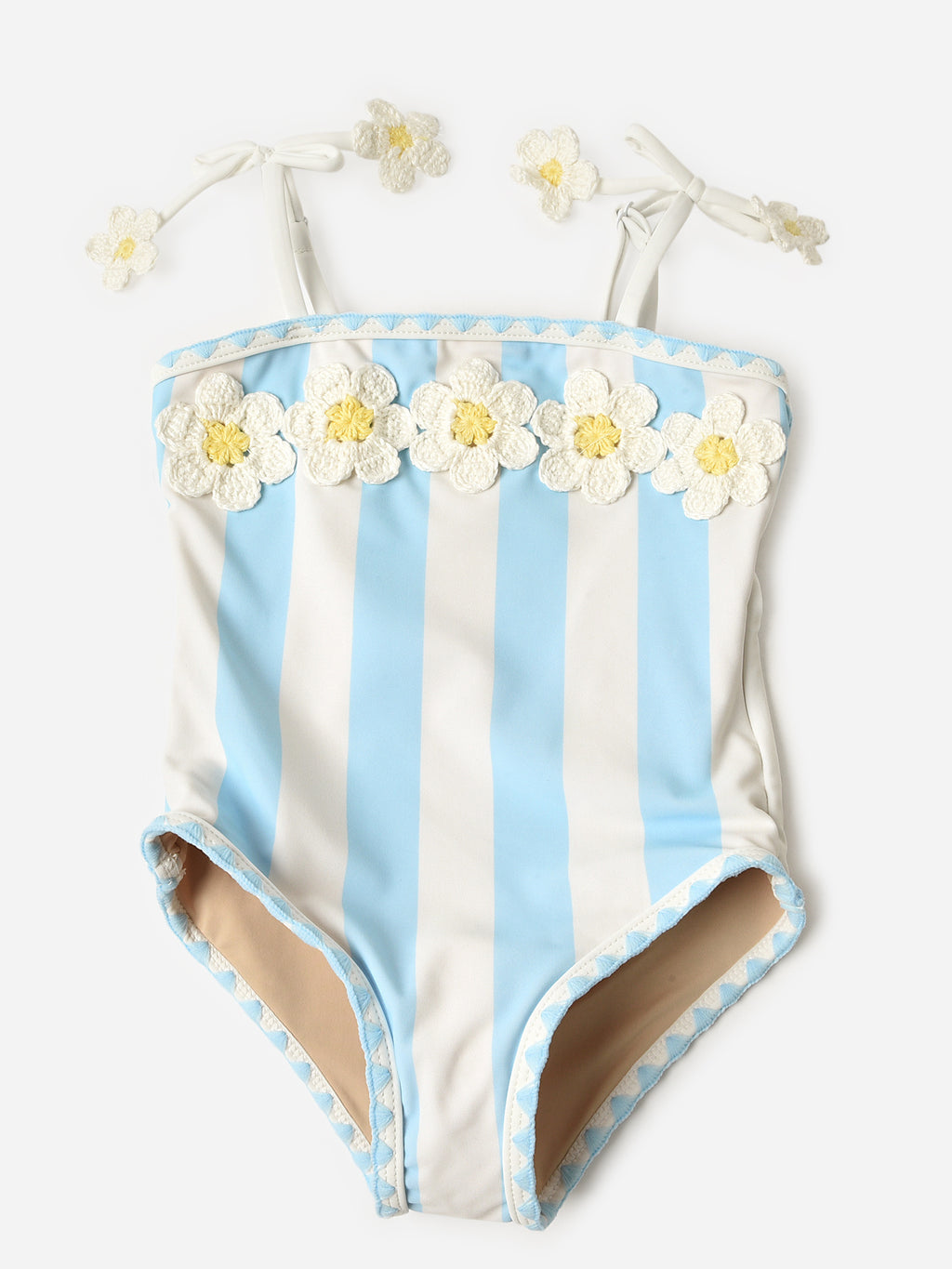 Shade Critters Girls' Crochet Daisy One-Piece Swimsuit - Saint Bernard
