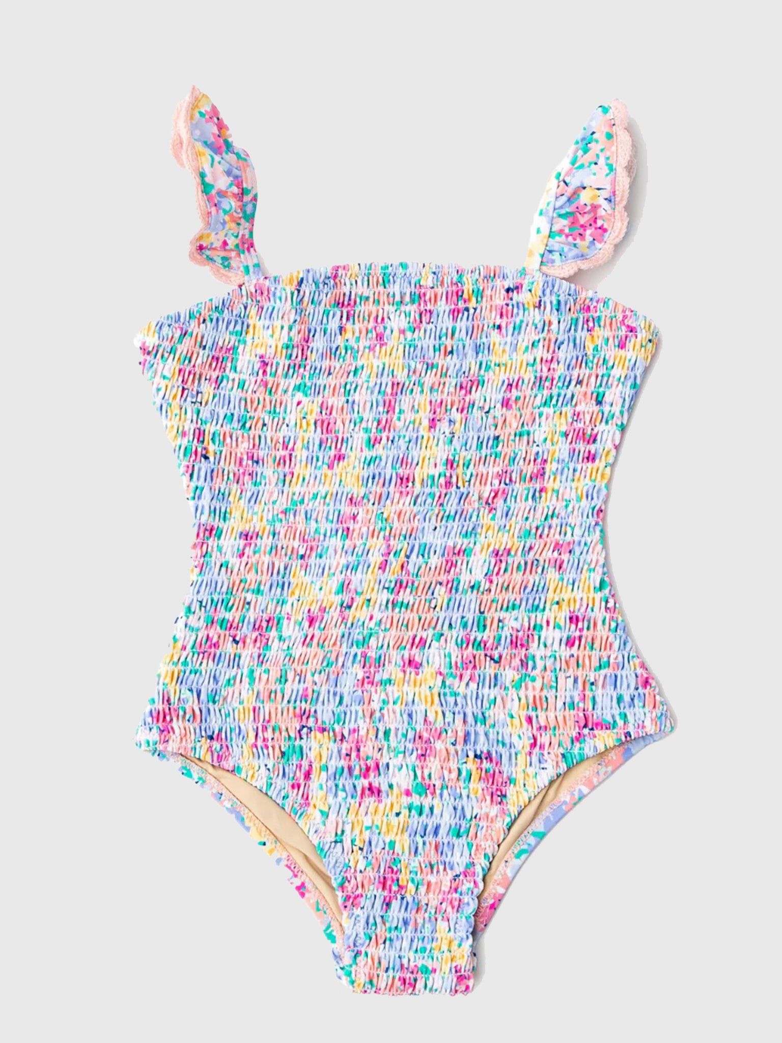 Shade Critters Girls' Smocked One-Piece Swimsuit - Saint Bernard