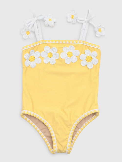 Shade Critters Girls' Crochet Daisy One-Piece Swimsuit