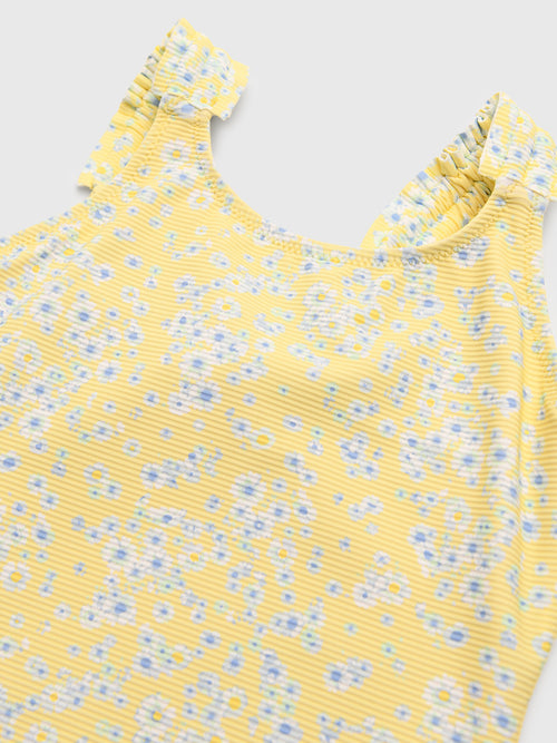 Shade Critters Girls' One Shoulder Ribbed One-Piece Swimsuit