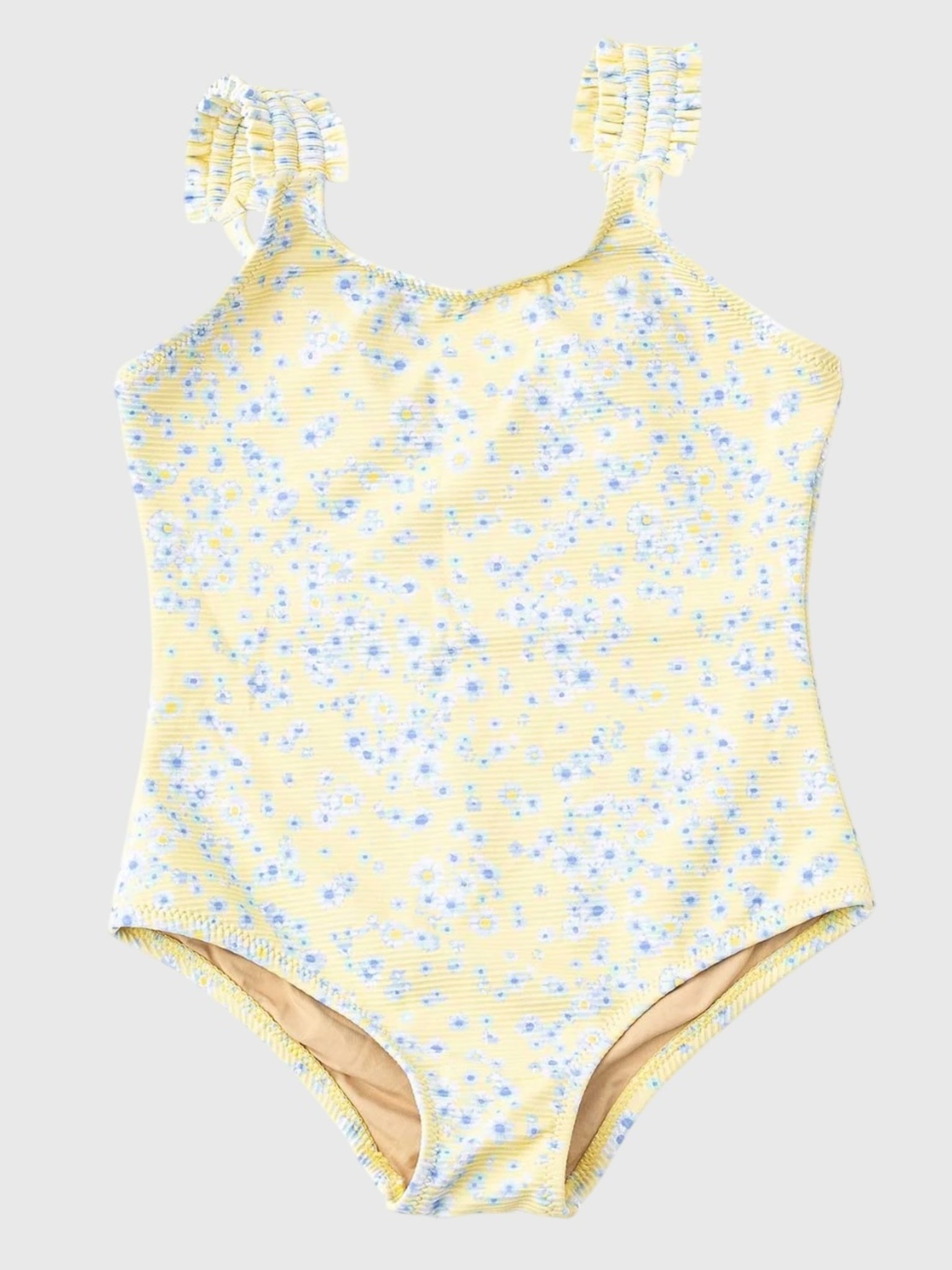 Shade Critters Girls' One Shoulder Ribbed One-Piece Swimsuit - Saint Bernard