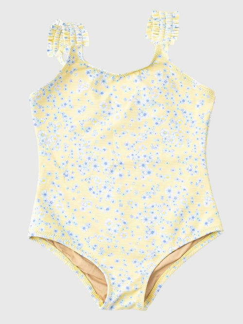 Shade Critters Girls' One Shoulder Ribbed One-Piece Swimsuit