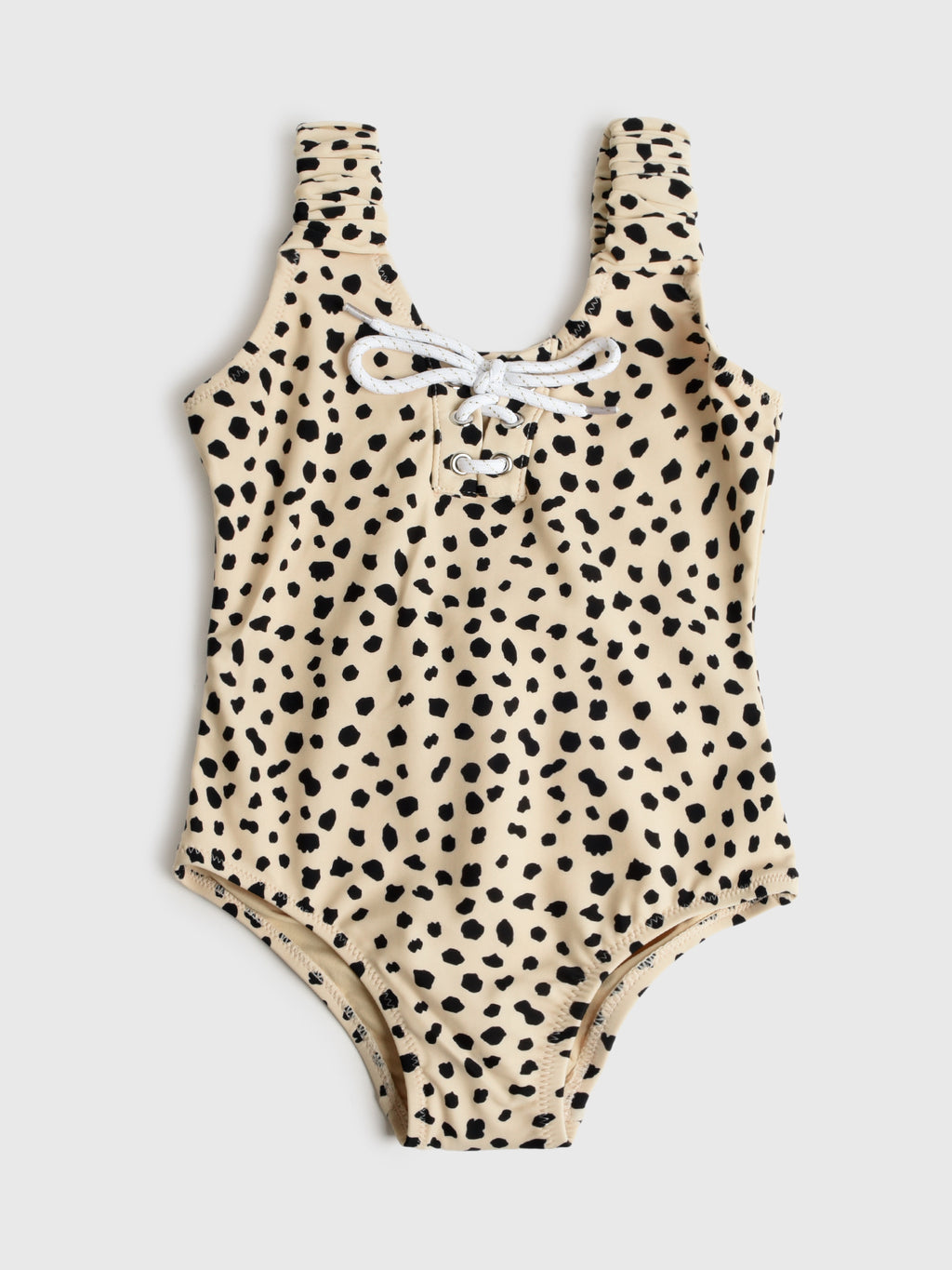 Shade Critters Girls' Lace-Up One-Piece Swimsuit - Saint Bernard