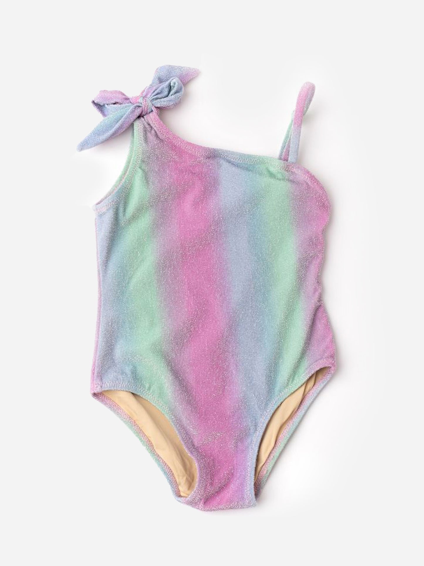 Shade Critters Girls' Shimmer Bunny Tie One Shoulder One-Piece Swimsuit