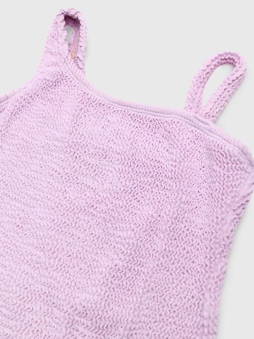 Shade Critters Girls' One Shoulder Crinkle One-Piece Swimsuit