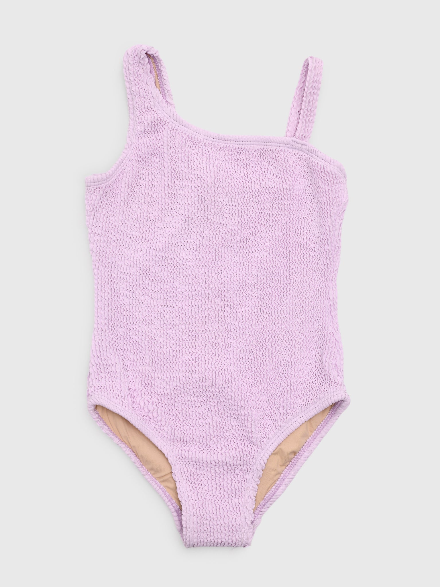 Shade Critters Girls' One Shoulder Crinkle One-Piece Swimsuit - Saint Bernard