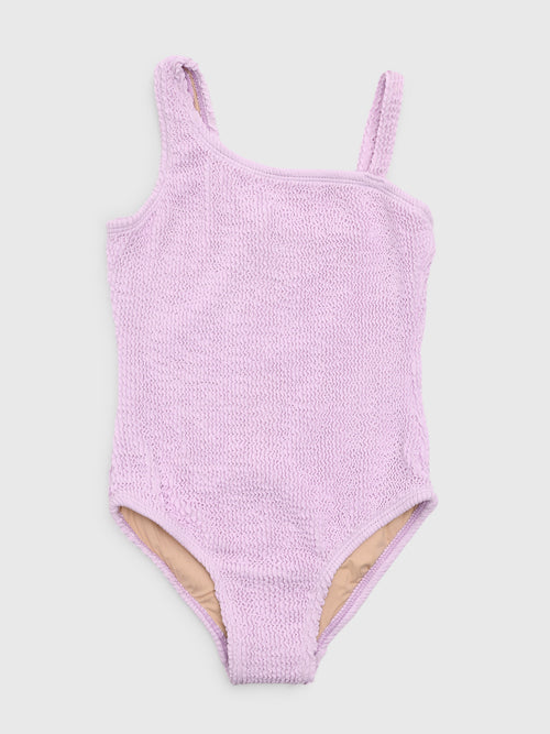 Shade Critters Girls' One Shoulder Crinkle One-Piece Swimsuit