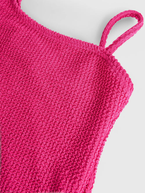 Shade Critters Girls' One Shoulder Crinkle One-Piece Swimsuit