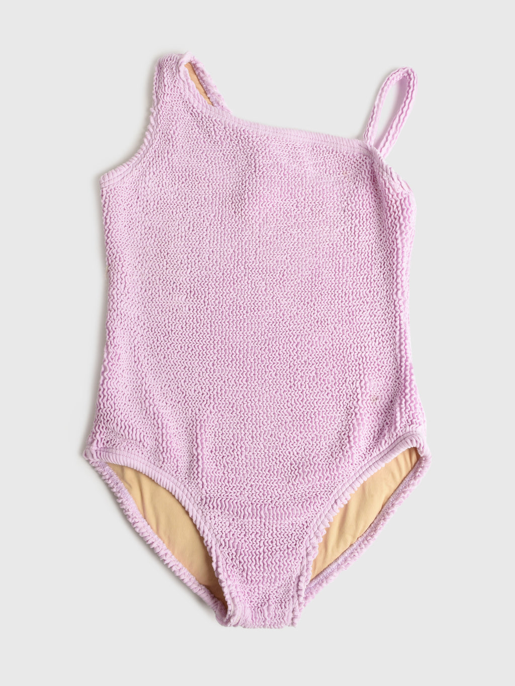 Shade Critters Girls' One Shoulder Crinkle One-Piece Swimsuit - Saint Bernard