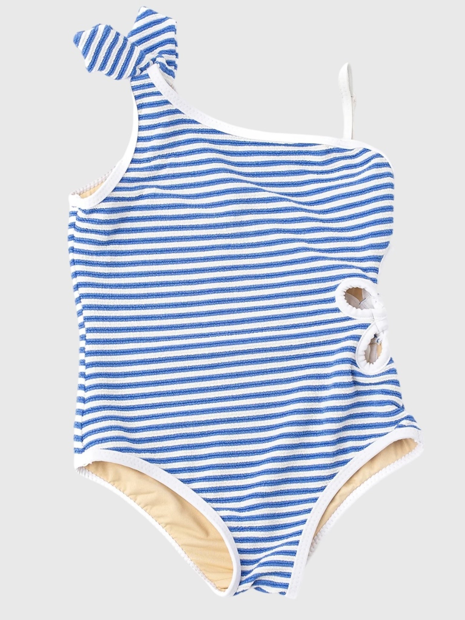 Shade Critters Girls' Daisy Cut-Out Ribbed One-Piece Swimsuit - Saint Bernard