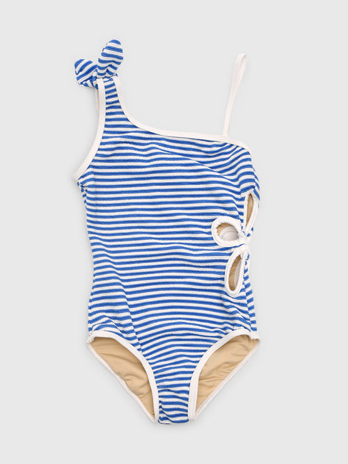 Shade Critters Girls' Daisy Cut-Out Ribbed One-Piece Swimsuit